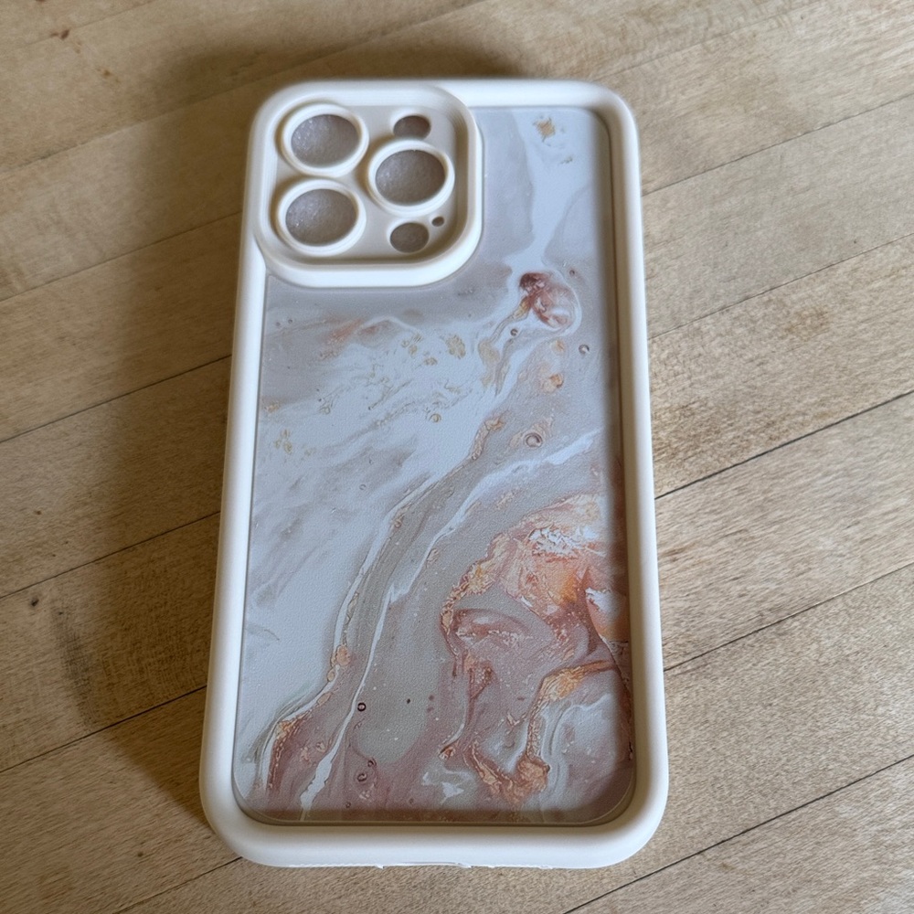 Marble Design Phone Case - Cream and Tan